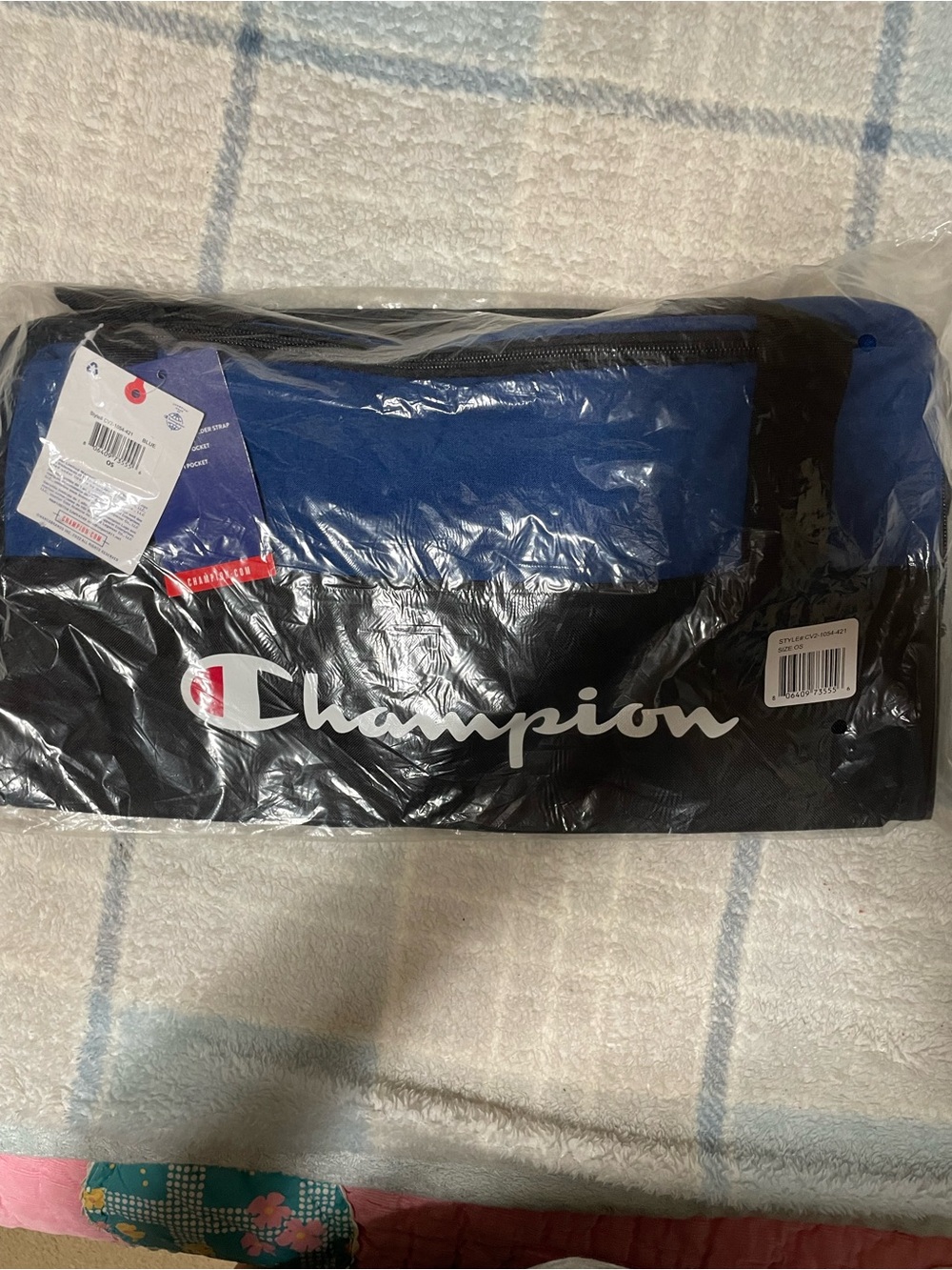 Champion Black and Blue Duffel Bag